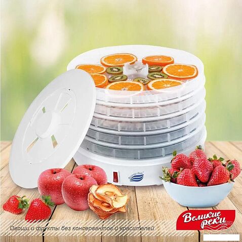Сушилка для овощей и фруктов Великие Реки ВР-5 (прозрачный/белый)
