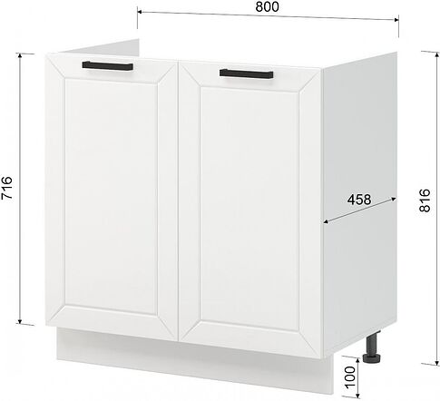 Шкаф напольный Mio Tesoro Альфа ШНМ 800 (белый/холст белый)