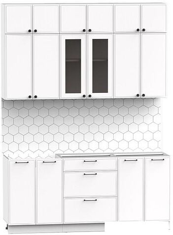 Готовая кухня Интермебель Лион-4 1.8м без столешницы (белый софт)