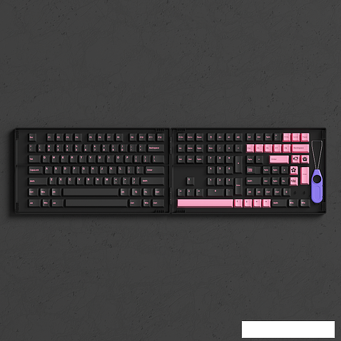 Набор кейкапов Akko Black & Pink Cherry Profile keycaps 229 шт