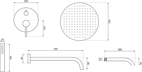 Душевая система  Calani Nexos CAL-B0020