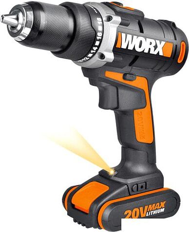 Дрель-шуруповерт Worx WX183.1 (с 2-мя АКБ, кейс)