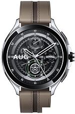 Умные часы Xiaomi Watch 2 Pro (серебристый, с коричневым кожаным ремешком, международная версия) Умные часы Xiaomi Watch 2 Pro (серебристый, с коричневым кожаным ремешком, международная версия)