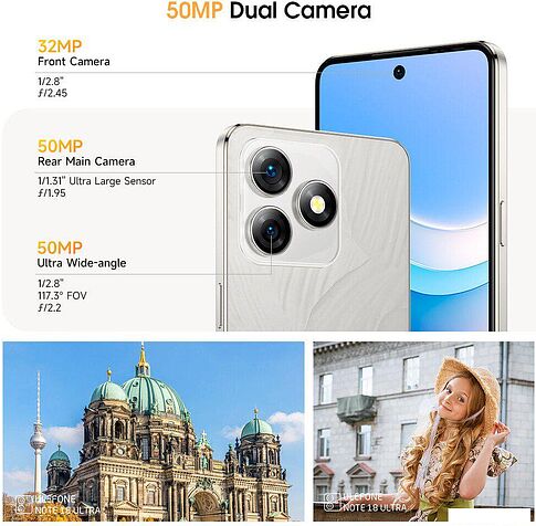 Телефон Ulefone Note 18 Ultra 6GB/256GB (черный)