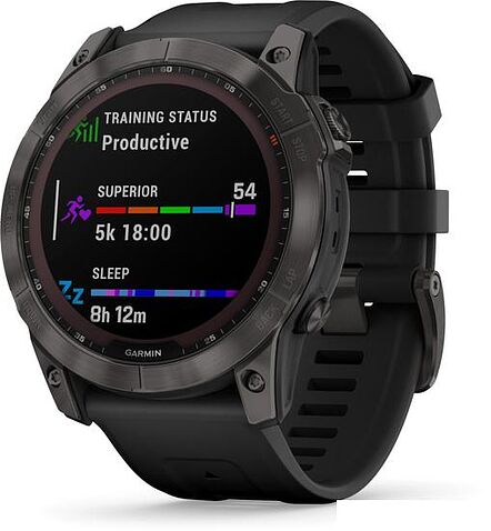 Умные часы Garmin Fenix 7X Sapphire Solar 51 мм (серый карбон/черный)