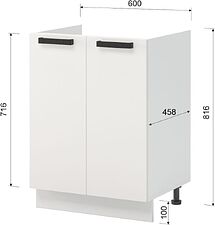 Шкаф напольный Mio Tesoro Пасадена ШНМ 600 (белый/белый бриллиант)