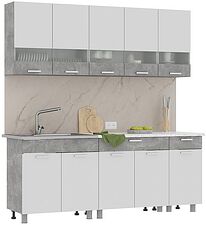 Готовая кухня Стендмебель Денвер 2.0 (белый/ателье светлое) Готовая кухня Стендмебель Денвер 2.0 (белый/ателье светлое)