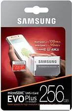 Карта памяти Samsung EVO Plus microSDXC 256GB + адаптер