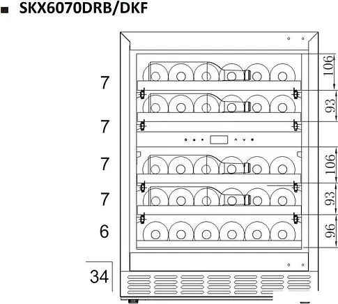 Винный шкаф Temptech SKX6070DRB