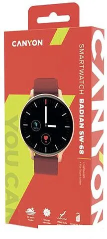 Умные часы Canyon Badian CNS-SW68RR (золотистый/бордовый)