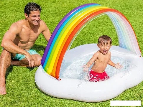 Надувной бассейн Intex Радуга-облако 57141 (142x119x84)