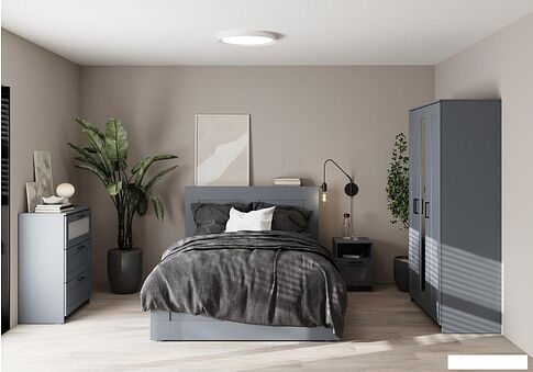 Комод Mio Tesoro Нави 3 ящика 2.15.02.020.4 (серый, со стеклом)