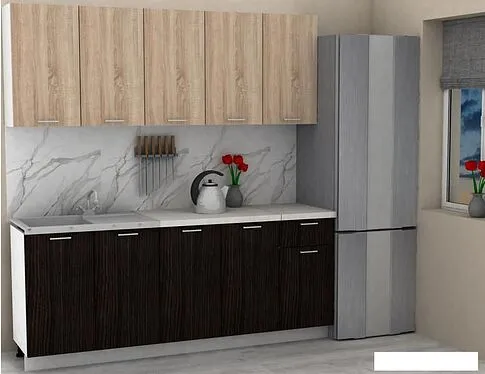 Готовая кухня ЭлиГард Lion 2.0 (дуб сонома/дуб марбург/королевский опал)