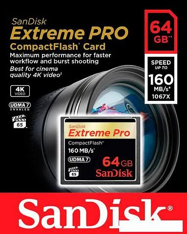 Карта памяти SanDisk Extreme Pro CompactFlash 64GB (SDCFXPS-064G-X46)