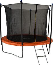Батут GoUP Elite 8FT (с сеткой и лестницей, оранжевый)