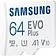 Карта памяти Samsung EVO Plus 2021 microSDXC 64GB (с адаптером)
