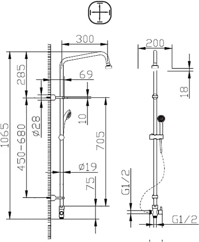Душевая система Bravat Fit D283CP-2A
