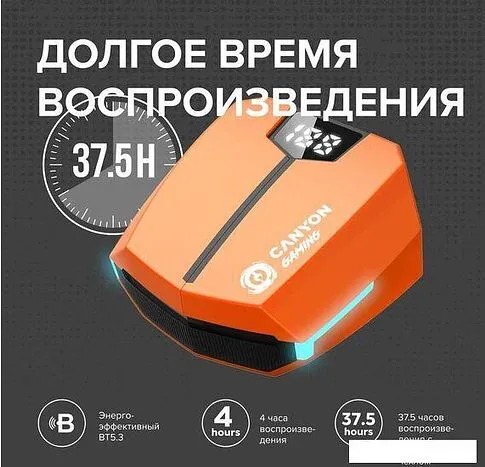 Наушники Canyon Doublebee GTWS-2 (черный/оранжевый)