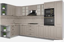 Готовая кухня Интерлиния Мила Деко 1.68x3.4 левая (луна-луна-травертин серый) Готовая кухня Интерлиния Мила Деко 1.68x3.4 левая (луна-луна-травертин серый)