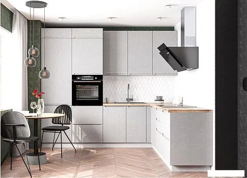 Шкаф навесной ДСВ Тренто П 350 левый (серый/белый)