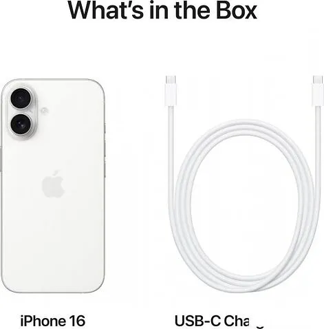 Смартфон Apple iPhone 16 128GB (белый)
