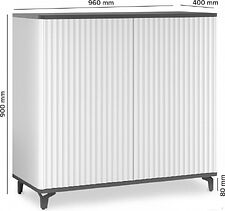 Тумба Shtabe Royal 5061 эко (белый/металл бруклин/черный)