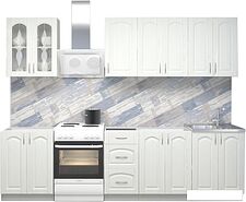 Готовая кухня Кортекс-мебель Корнелия Ретро 2.2 без столешницы (ясень белый) Готовая кухня Кортекс-мебель Корнелия Ретро 2.2 без столешницы (ясень белый)