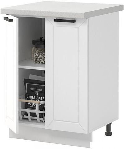 Шкаф напольный Mio Tesoro Альфа ШН 600 со столешницей (белый/холст белый/антарес)