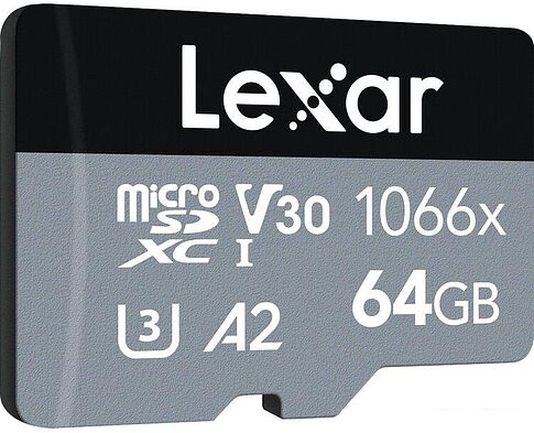 Карта памяти Lexar microSDXC LMS1066064G-BNANG 64GB (с адаптером)
