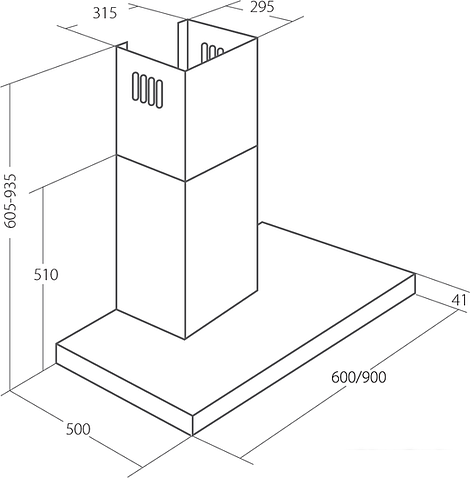 Кухонная вытяжка Akpo Feniks Slim Glass 60 WK-9 (нержавеющая сталь/черный)