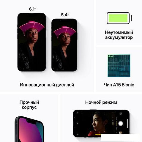 Смартфон Apple iPhone 13 512GB (темная ночь)