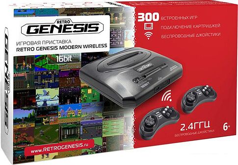 Игровая приставка Retro Genesis Modern Wireless (2 геймпада, 300 игр)