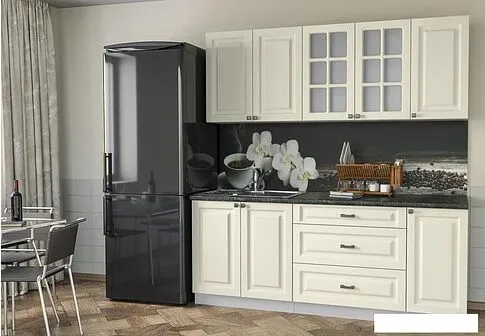 Кухня Интерлиния Мила Деко 2.0 Б (слоновая кость/кастилло темный)