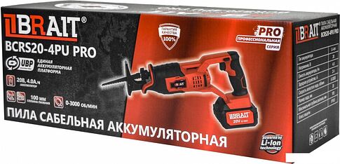 Сабельная пила Brait BCRS20-4PU PRO (с 1-им АКБ)