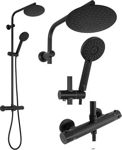 Душевая система  Rea Bliss Black REA-P8804