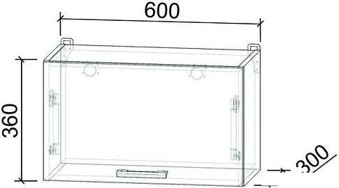 Шкаф навесной Интерлиния Компо ВШГ60-360 (белый платинум)