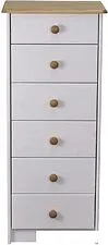 Комод Диприз Ром 6 ящиков Д 20035.1 (белый воск/антик)