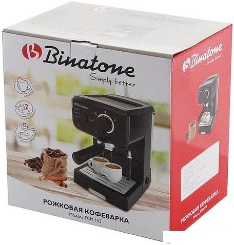 Рожковая помповая кофеварка Binatone ECM 153