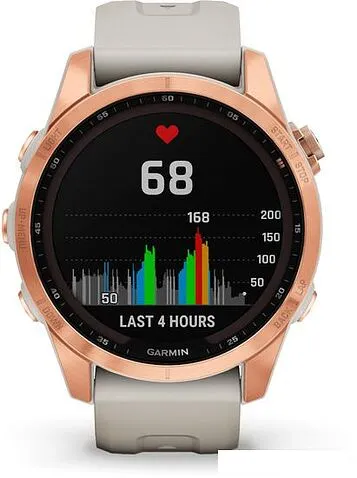 Умные часы Garmin Fenix 7S Solar 42 мм (розовое золото/песочный)