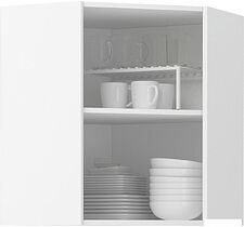 Шкаф навесной Mio Tesoro Модена ШВУ 600 угловой (белый/дуб бирюзовый)