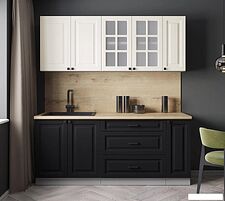 Готовая кухня Интерлиния Мила Деко 1.9Б (черный/белый/дуб бунратти) Готовая кухня Интерлиния Мила Деко 1.9Б (черный/белый/дуб бунратти)