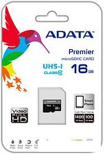 Карта памяти A-Data Premier microSDHC UHS-I U1 (10 Class) 16 Gb (AUSDH16GUICL10-RA1) Карта памяти A-Data Premier microSDHC UHS-I U1 (10 Class) 16 Gb (AUSDH16GUICL10-RA1)