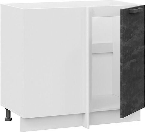 Шкаф напольный Трия Детройт 1Н9У (белый/угольный камень)