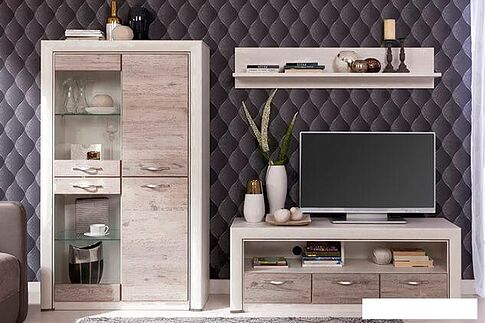 Тумба Anrex Olivia RTV 3S Вудлайн Кремовый/Дуб Анакона