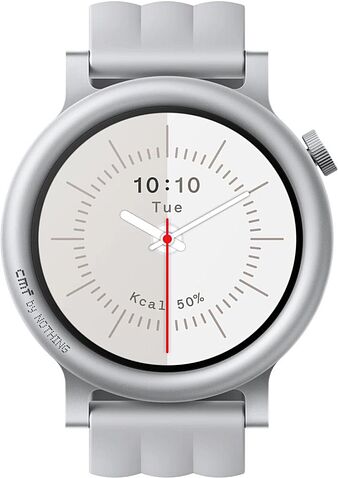 Умные часы CMF Watch 3 Pro (светло-серый, серый силиконовый ремешок)