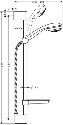 Душевой гарнитур Hansgrohe Crometta 85 Vario [27764000]