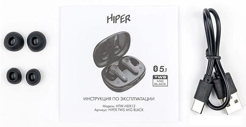 Наушники Hiper TWS Mig HTW-HDX12 (черный)