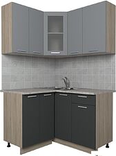 Готовая кухня Интерлиния Мила 12x13 (серебро/антрацит)