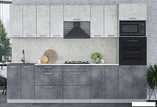 Готовая кухня Интерлиния Мила Лайт 3.0 ВТ (бетон лайт/бетон портленд)