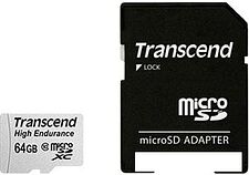 Карта памяти Transcend microSDXC HE (Class 10) UHS-I 64GB + адаптер [TS64GUSDXC10V]